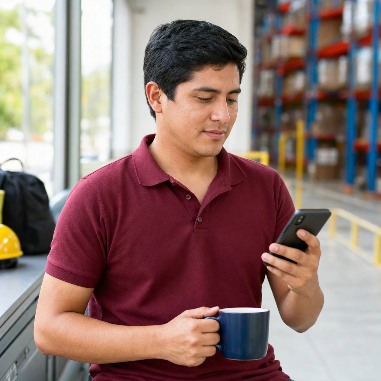 Trabajador consultando su seguimiento de salud ocupacional en su celular